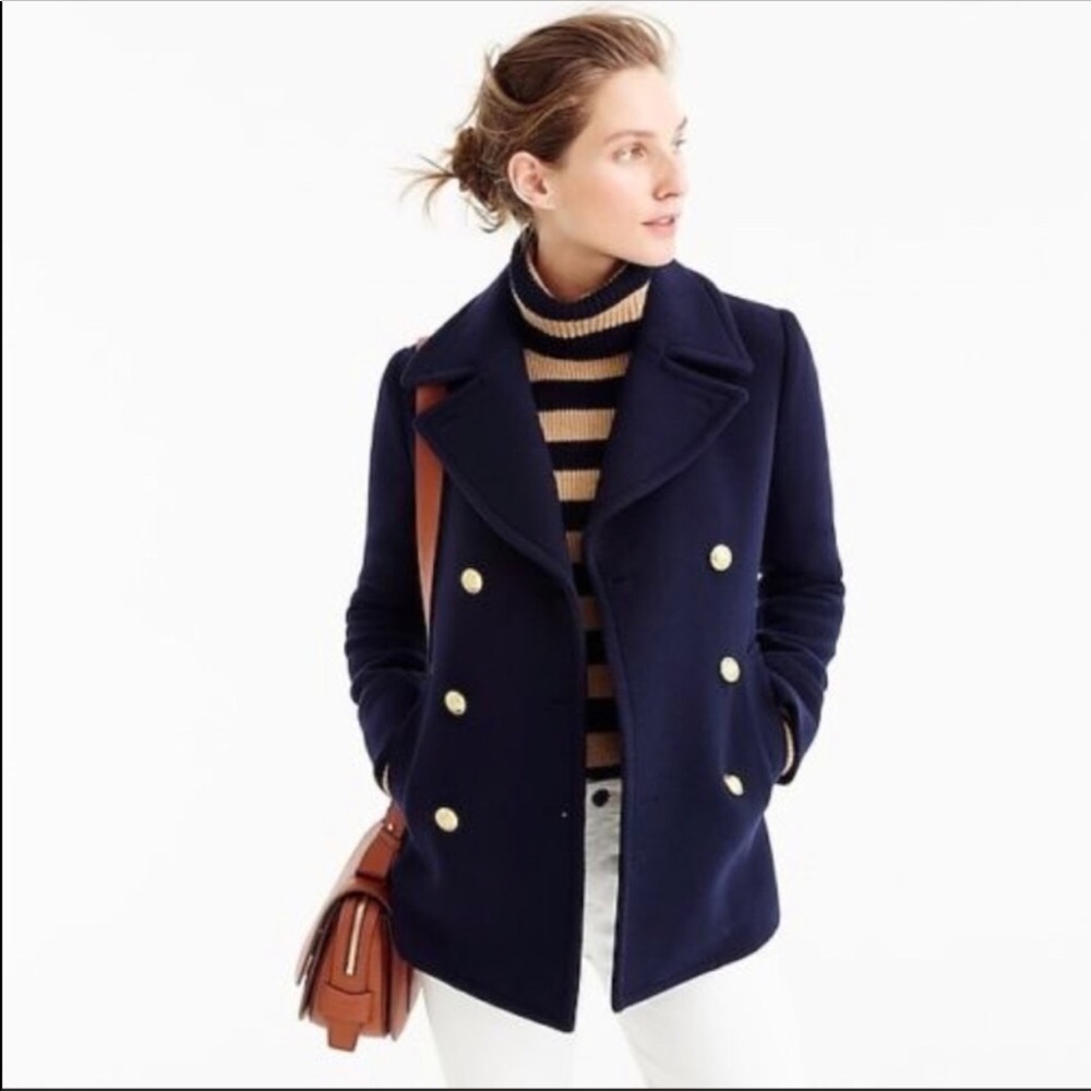 JCrew Majesty Stadium Cloth Peacoat